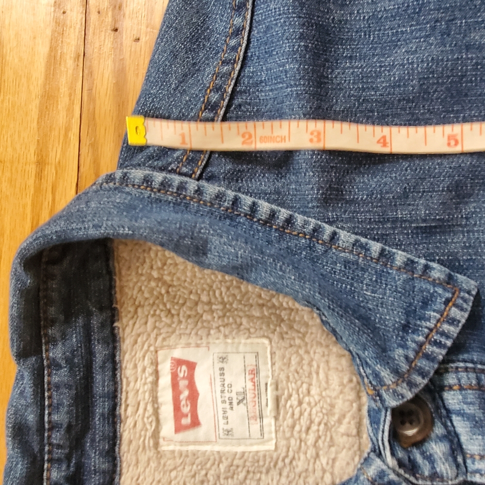 Levis Sherpa Lined White Tag Blue Jeans Jacket Mens Sz Xl - Picture 10 of 15